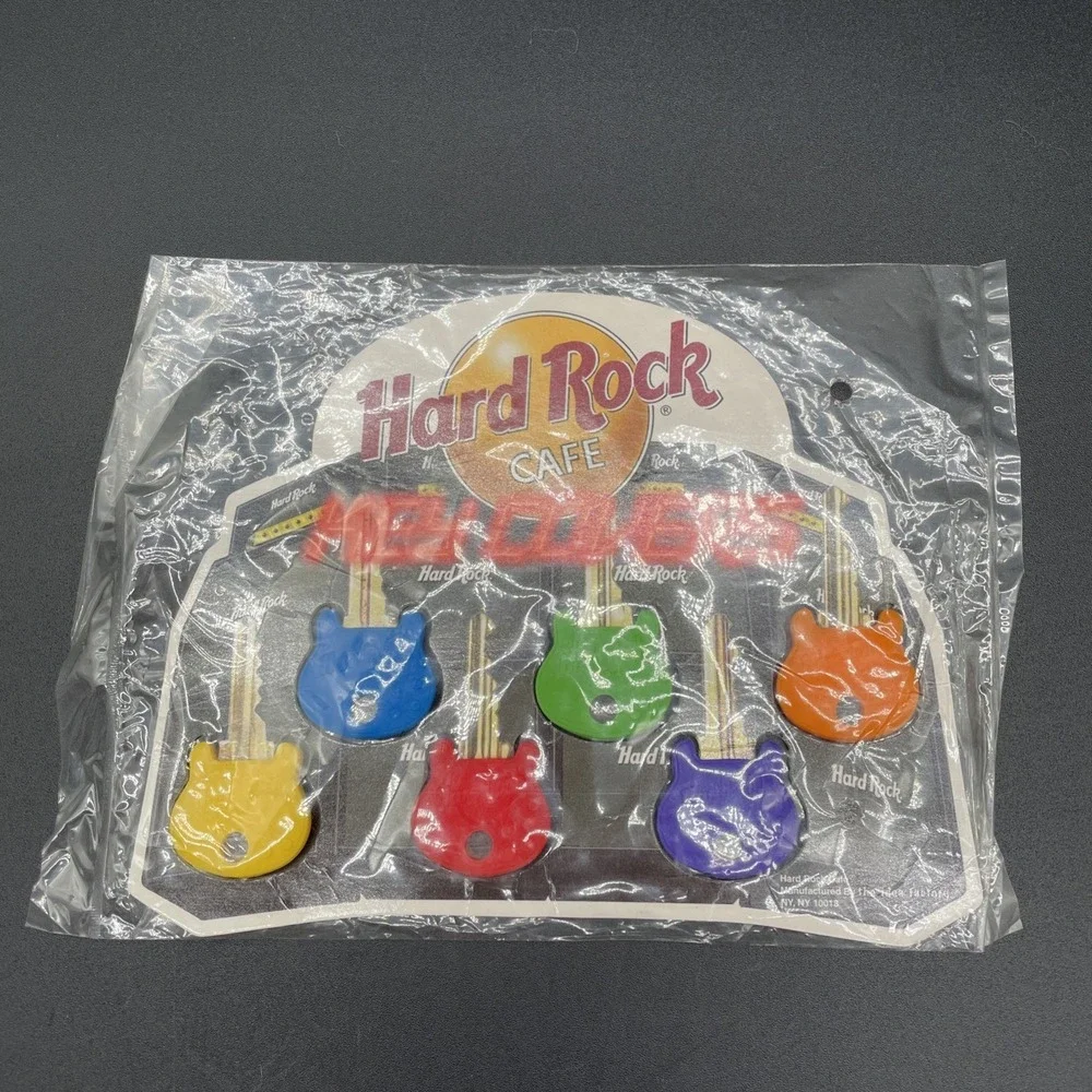 Hard Rock Cafe Key Covers Guitar Shaped Silicone Multicolored New Sealed Package
